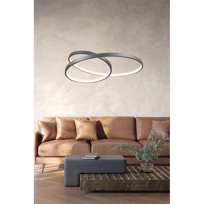Люстра Goldlux 328021 Zefira LED 1x40W 4000K 3700Lm IP20 антрацит