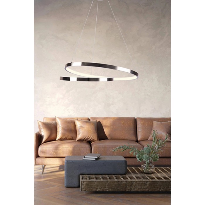 Люстра Goldlux 328045 Zefira LED 1x40W 4000K 3700Lm IP20 никелевая