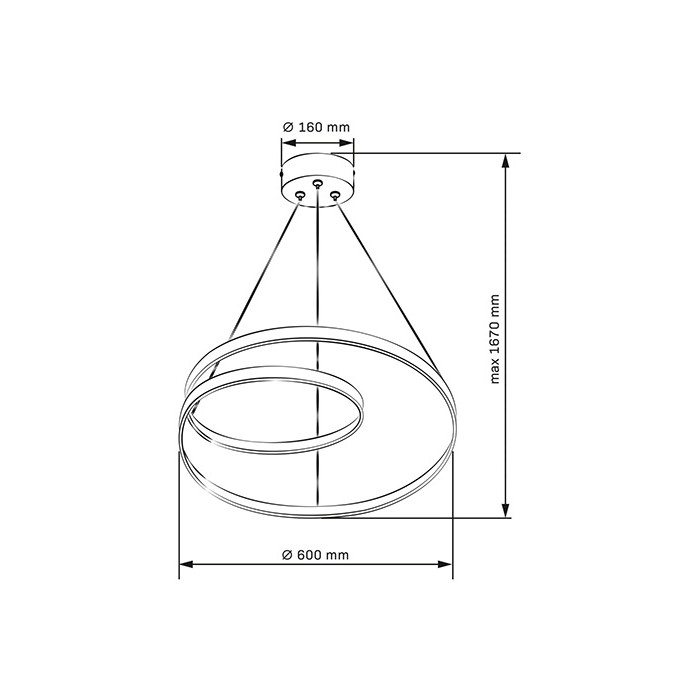 Люстра Goldlux 328175 Zefira LED 1x52W 4000K 4900Lm IP20 антрацит