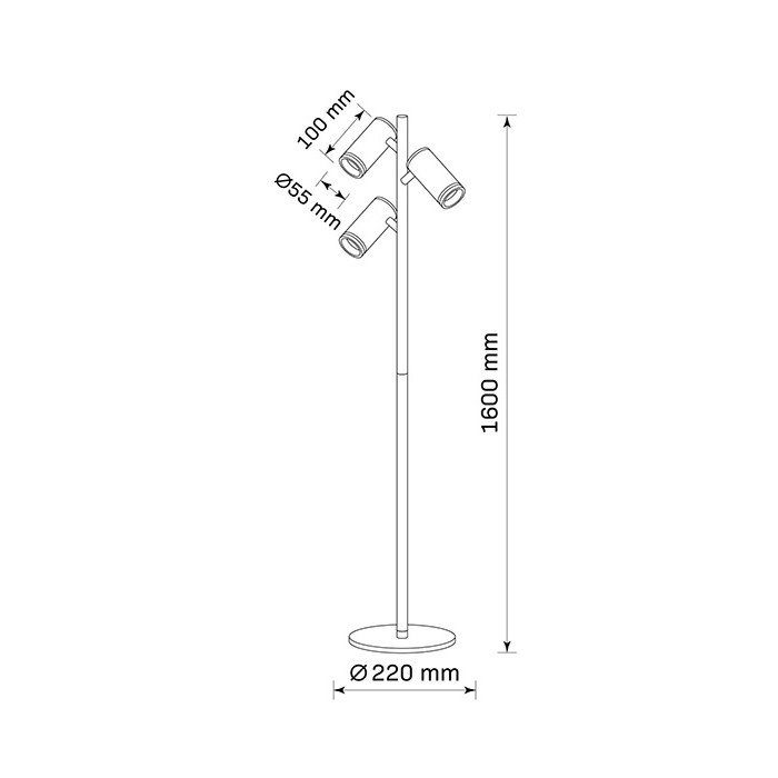 Торшер Goldlux 328182 Paris GU10 3x12W IP20 белый