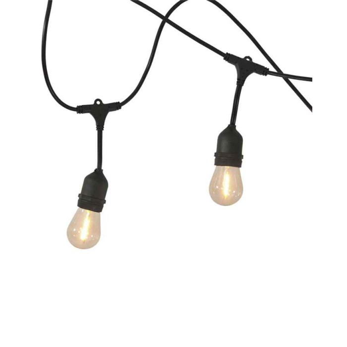 Гірлянда на сонячній батареї Goldlux 328656 Party LED 10 2700K IP44 чорна з лампочками