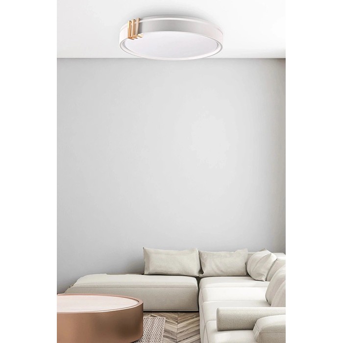 Люстра с пультом светодиодная, потолочный светильник Goldlux 328854 Arletta LED 1x72W 3000K/4000K/6000K 8000Lm IP44 серая