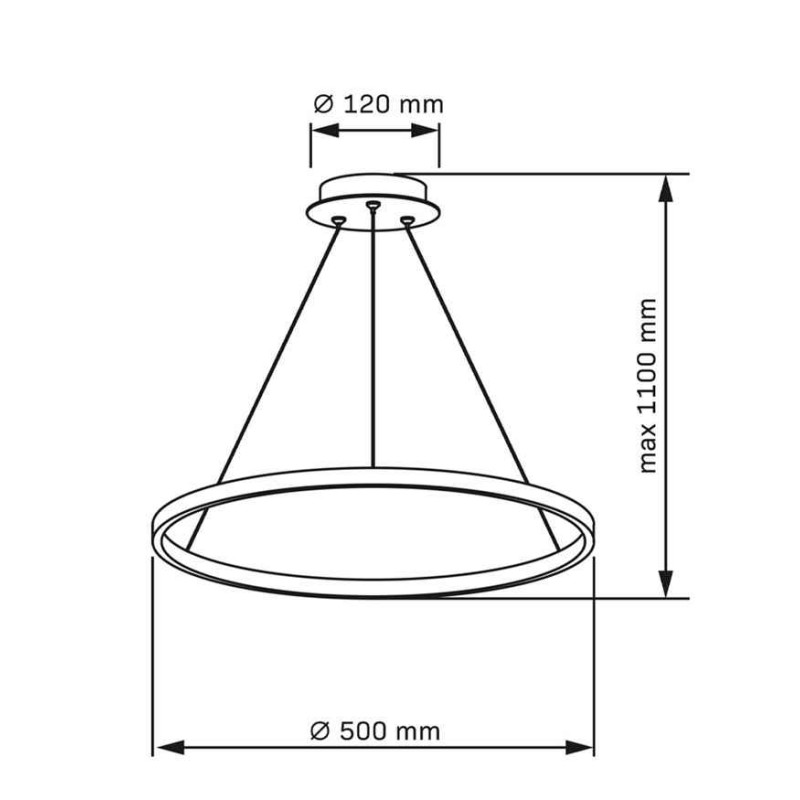 Підвісний світильник, люстра Goldlux 329158 Lea 1 Led 1x20W 4000K 2600Lm IP20 Чорний