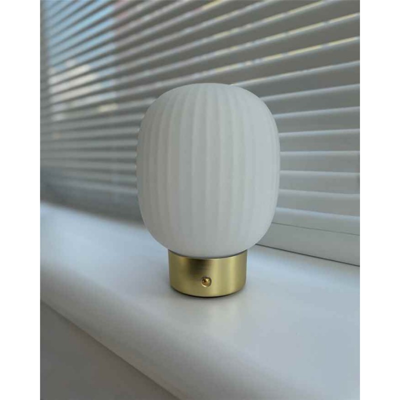 Настільна лампа з акумулятором Goldlux 329837 Latte Led 1x1.8W 2700K 150Lm IP20 Золота