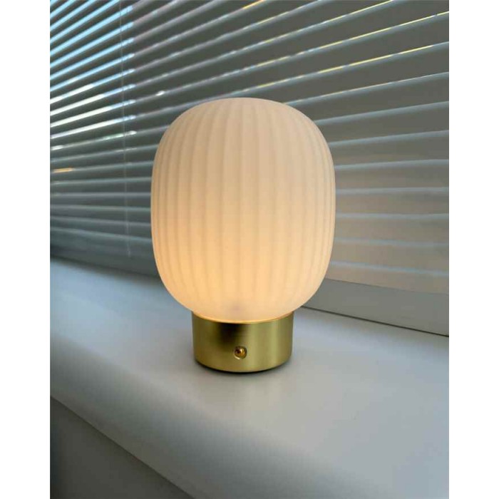 Настольная лампа с аккумулятором Goldlux 329837 Latte Led 1x1.8W 2700K 150Lm IP20 Золотая