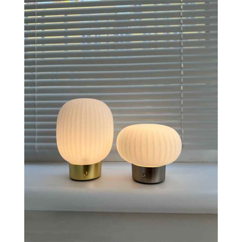 Настільна лампа з акумулятором Goldlux 329844 Latte Led 1x1.8W 2700K 150Lm IP20 Срібна