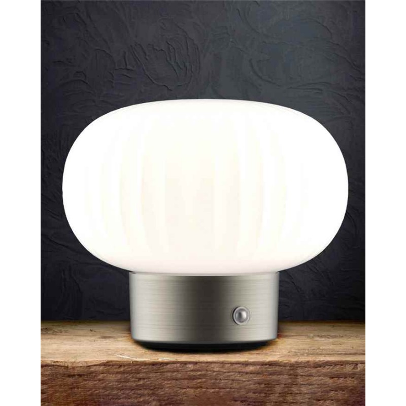 Настільна лампа з акумулятором Goldlux 329844 Latte Led 1x1.8W 2700K 150Lm IP20 Срібна