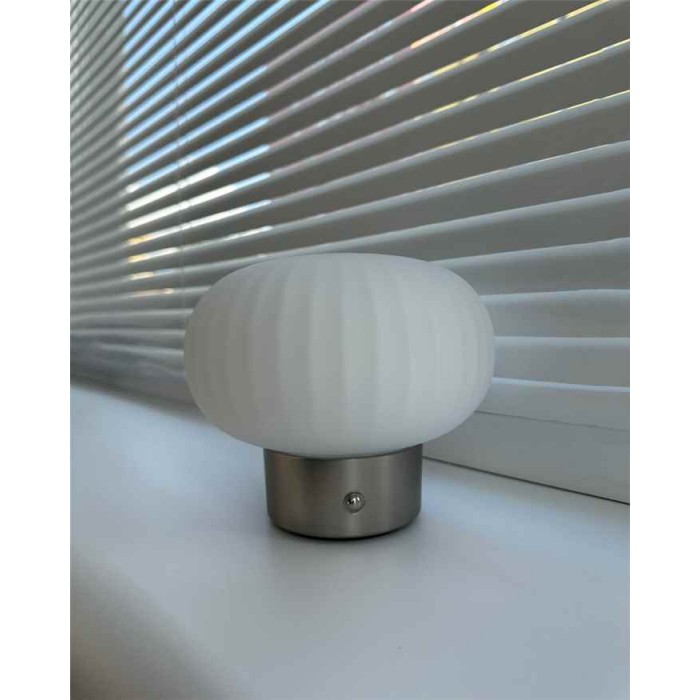 Настольная лампа с аккумулятором Goldlux 329844 Latte LED 1x1.8W 2700K 150Lm IP20 серебристая