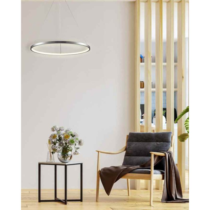 Підвісний світильник, люстра Goldlux 330000 Lea 1 Led 1x20W 4000K 2600Lm IP20 Срібло