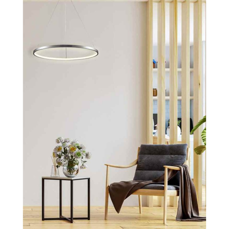 Підвісний світильник, люстра Goldlux 330000 Lea 1 Led 1x20W 4000K 2600Lm IP20 Срібло