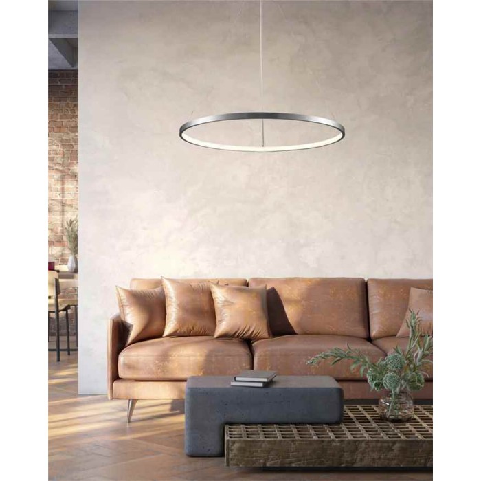 Підвісний світильник, люстра Goldlux 330000 Lea 1 Led 1x20W 4000K 2600Lm IP20 Срібло