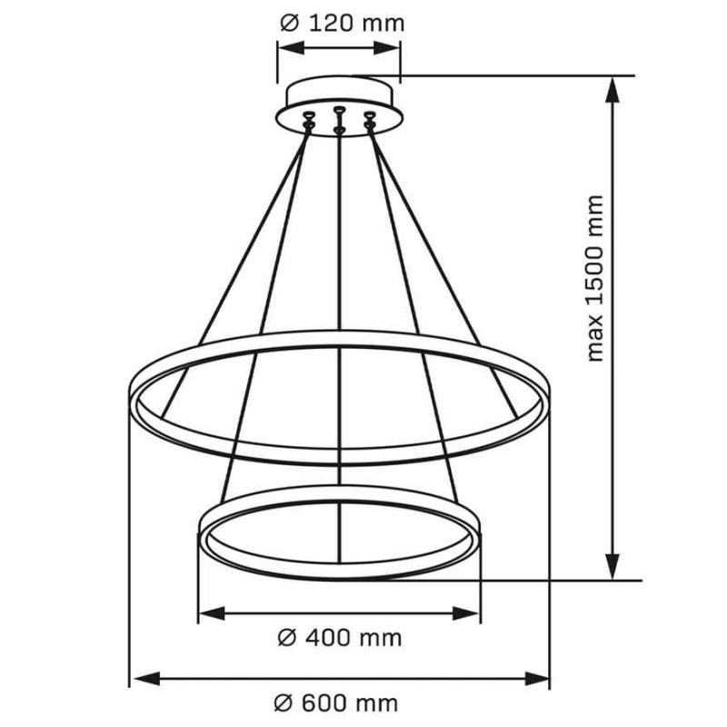 Підвісний світильник, люстра Goldlux 330017 Lea 2 Led 2x35W 4000K 4600Lm IP20 Срібло