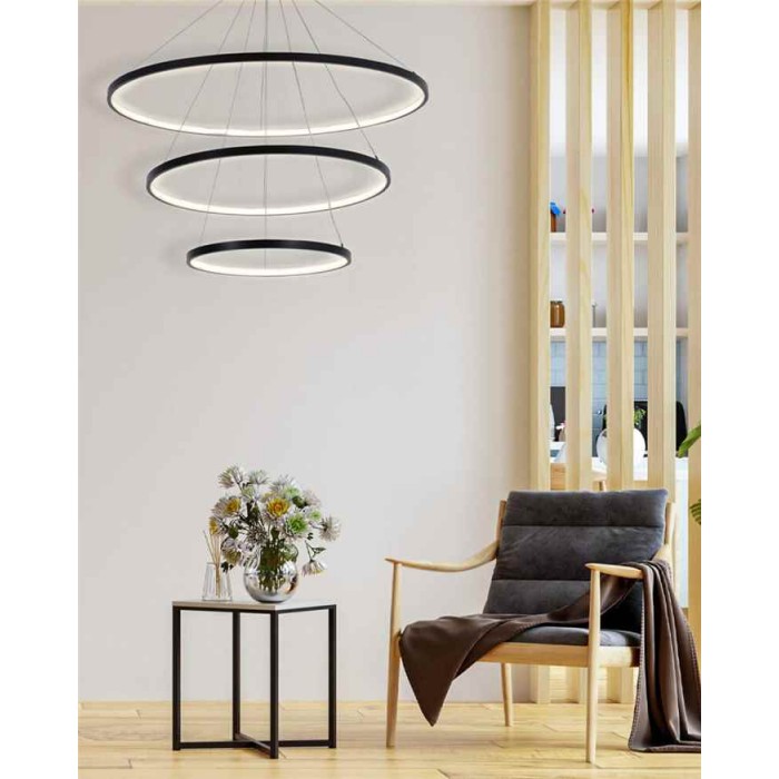 Підвісний світильник, люстра Goldlux 330024 Lea 3 Led 3x60W 4000K 8000Lm IP20 Чорний