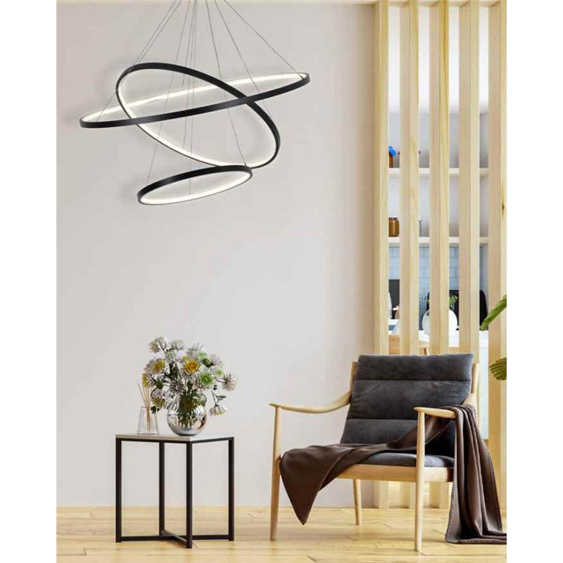 Підвісний світильник, люстра Goldlux 330024 Lea 3 Led 3x60W 4000K 8000Lm IP20 Чорний