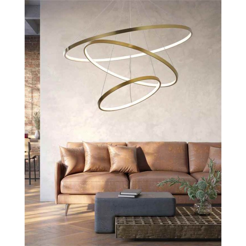 Підвісний світильник, люстра Goldlux 330031 Lea 3 Led 3x60W 4000K 8000Lm IP20 Золото