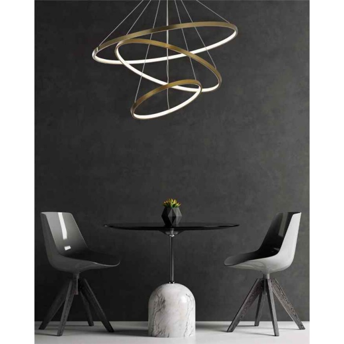 Підвісний світильник, люстра Goldlux 330031 Lea 3 Led 3x60W 4000K 8000Lm IP20 Золото