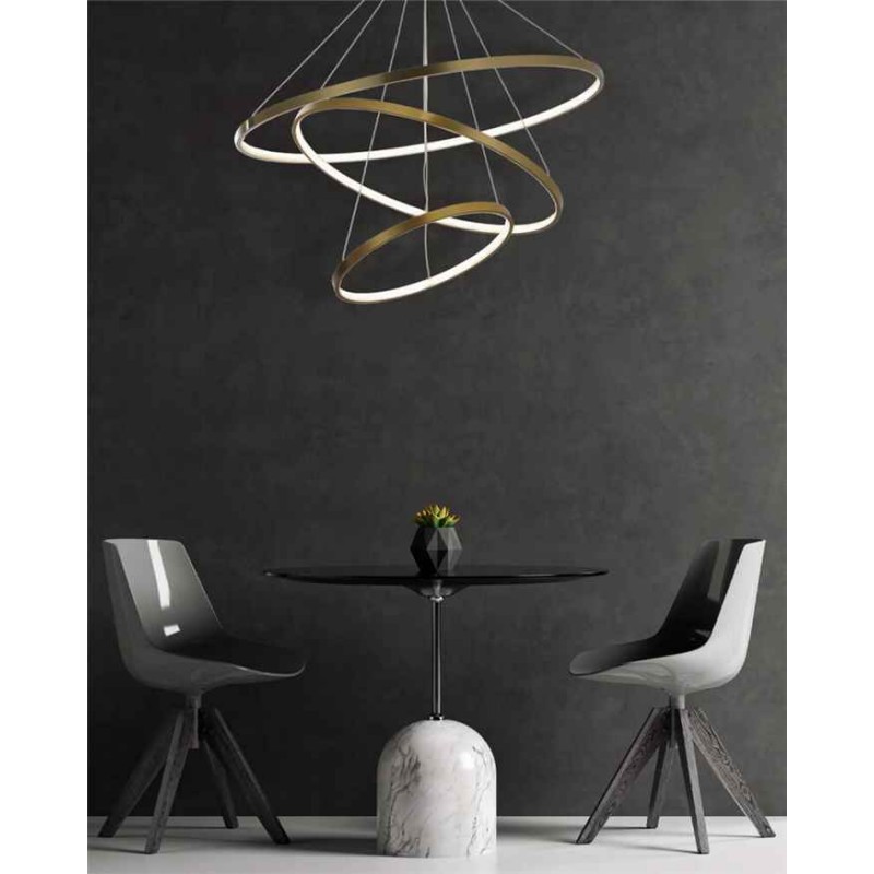 Підвісний світильник, люстра Goldlux 330031 Lea 3 Led 3x60W 4000K 8000Lm IP20 Золото