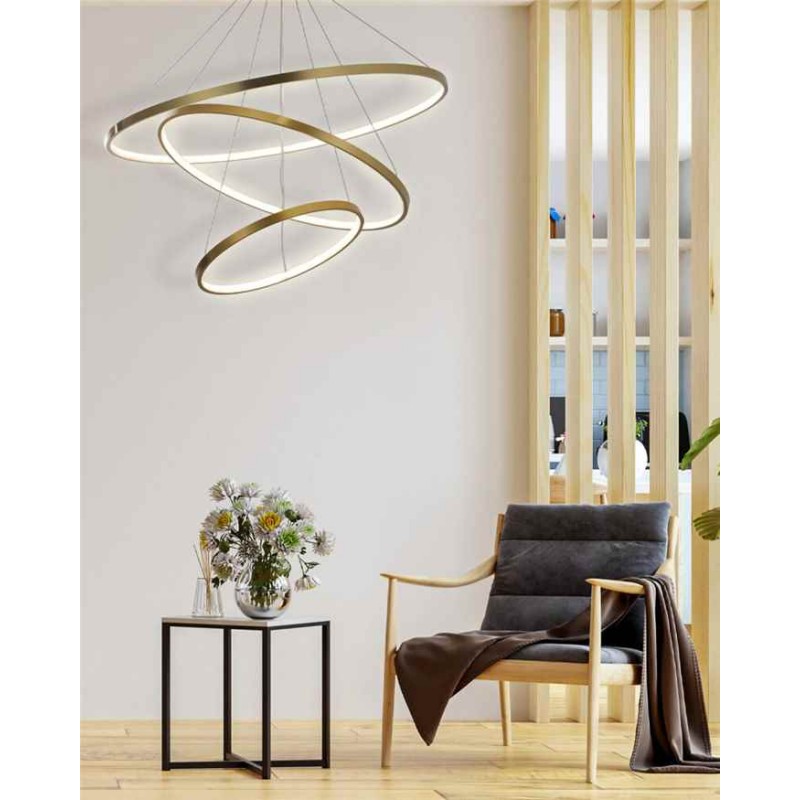 Підвісний світильник, люстра Goldlux 330031 Lea 3 Led 3x60W 4000K 8000Lm IP20 Золото