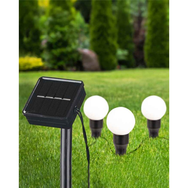 Гірлянда на сонячній батареї Goldlux 330208 Kulek LED 6 3000K IP44 чорна