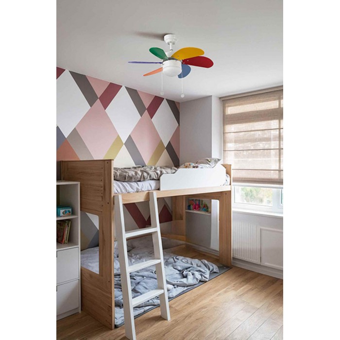 Люстра-вентилятор Faro 33179 PALAO S Multicolor fan