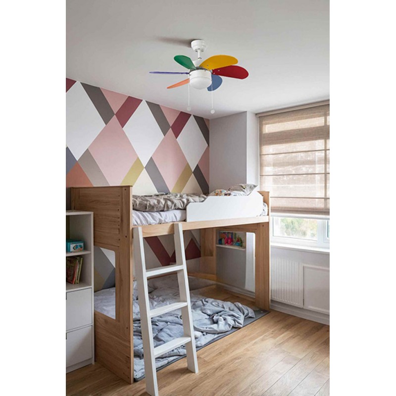 Люстра-вентилятор Faro 33179 PALAO S Multicolor fan