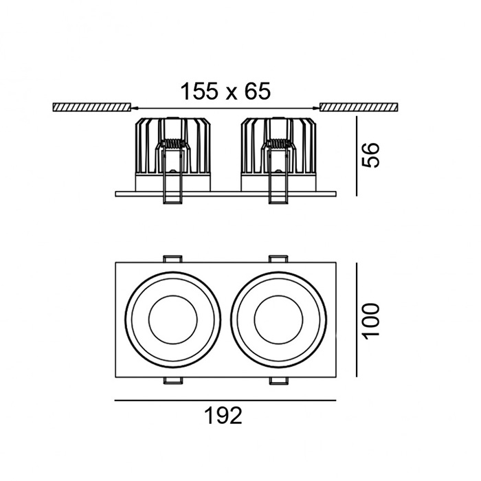 Точковий світильник LTX 01.6480F2.20.940.BK Rio F2, 9 Вт, 1848 лм, 4000K