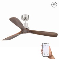 Потолочный вентилятор Faro 33370DCWW Lantau L DC 1320 Nickel Matt 3 Blades Walnut Wiz