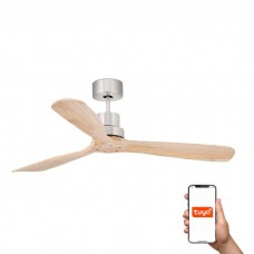 Потолочный вентилятор Faro 33373DCWT Lantau L DC 1320 Nickel Matt 3 Blades Pine Tuya