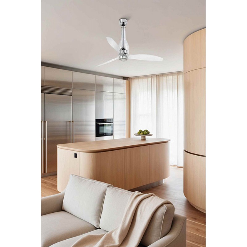 Люстра-вентилятор Faro 33381-9 ETERFAN M LED Transparent FAN LED with DC motor, 16 Вт, 709 лм, 3000K