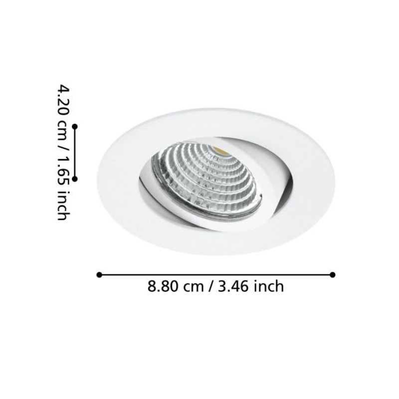 Точковий світильник Eglo 33391 SALICETO recessed light (набор из 3 шт), 6 Вт, 450 лм, 4000К