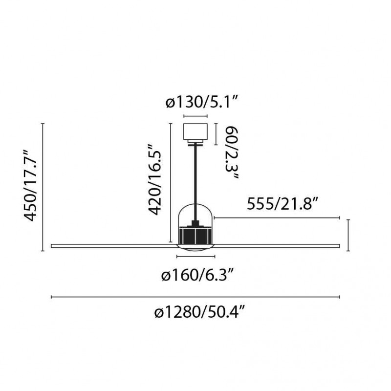 Люстра-вентилятор Faro 33395D-10 DECO FAN M LED Black/wood FAN LED with DC motor, 16 Вт, 709 лм, 3000K