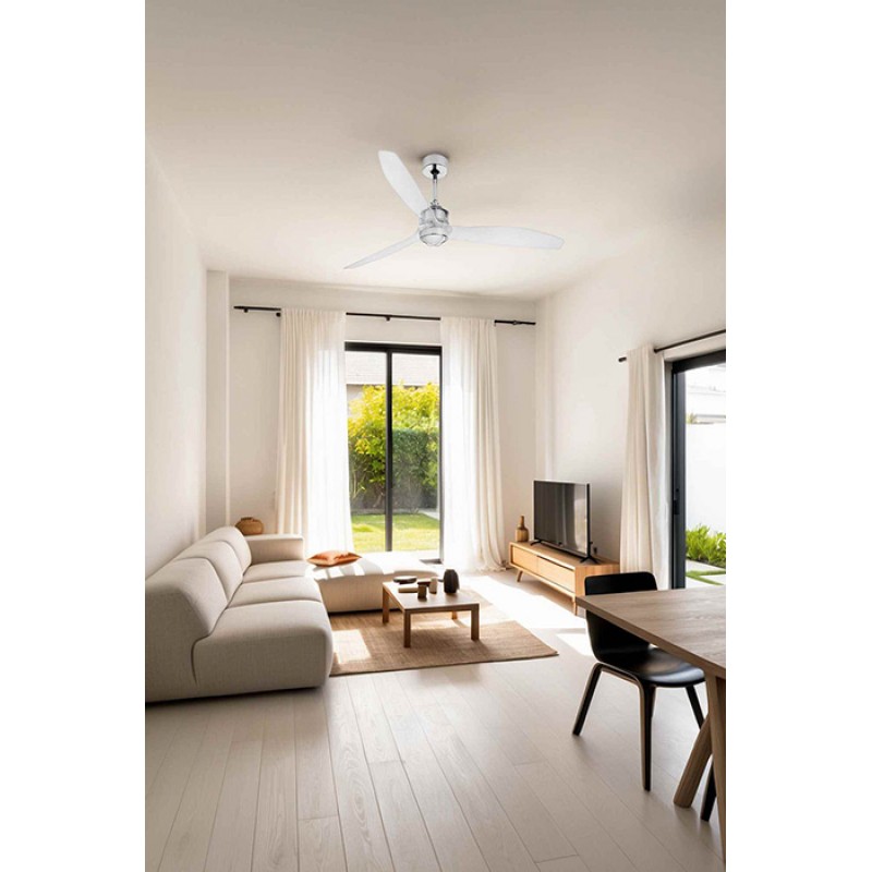 Люстра-вентилятор Faro 33394WW-9 Just Fan M 1280mm Chrome Blades Trans 17W 3000K W