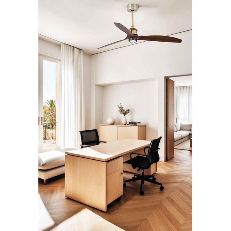 Люстра-вентилятор Faro 33398-10 JUST FAN M LED Изделие из золота/wood FAN LED with DC motor, 16 Вт, 709 лм, 3000K
