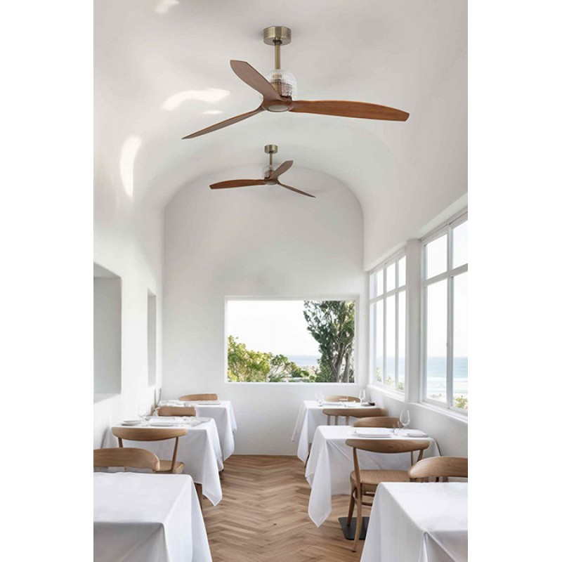 Потолочный вентилятор Faro 33398D DECO FAN M Gold/wood FAN LED with DC motor