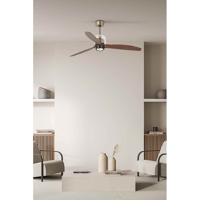 Люстра-вентилятор Faro 33398DWW-10 Deco Fan 1280mm Gold Old 3 Blades 17W 3000K Wiz