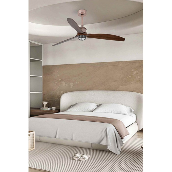 Люстра-вентилятор Faro 33399-10 JUST FAN LED Copper/wood FAN LED with DC motor, 16 Вт, 709 лм, 3000K