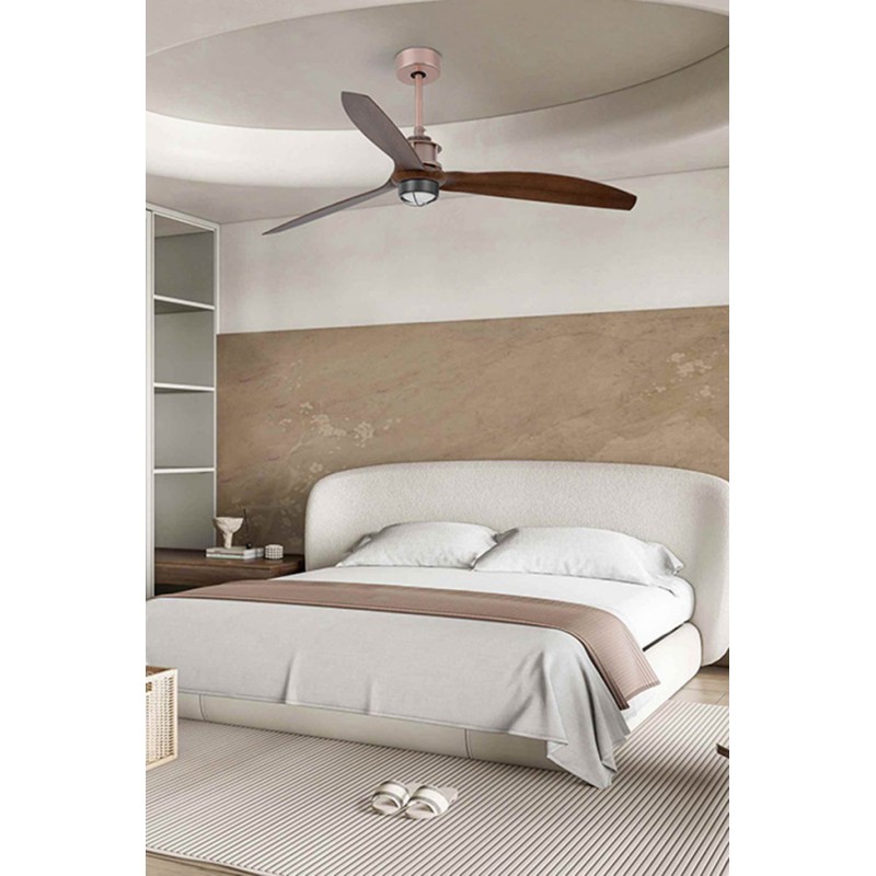 Люстра-вентилятор Faro 33399-10 JUST FAN LED Copper/wood FAN LED with DC motor, 16 Вт, 709 лм, 3000K
