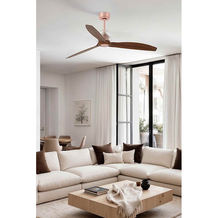 Потолочный вентилятор Faro 33399D DECO FAN M Copper/wood FAN LED with DC motor Потолочный вентилятор Faro 33399D DECO FAN M Copper/wood FAN LED with DC motor