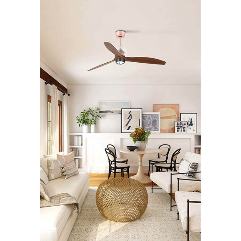 Люстра-вентилятор Faro 33399DWW-10 Deco Fan 1280mm Copper 3 Blades 17W 3000K Wiz