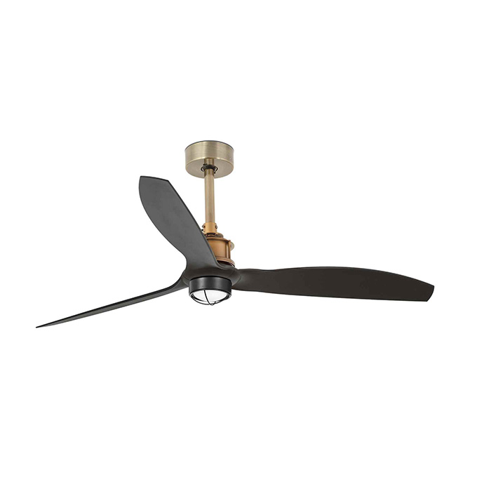 Люстра-вентилятор Faro 33417-10 JUST FAN M LED Old gold/black fan, 16 Вт, 709 лм, 3000K