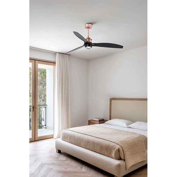 Люстра-вентилятор Faro 33418WW-10 Just Fan M 1280mm Copper 3P Black 17W 3000K Wiz