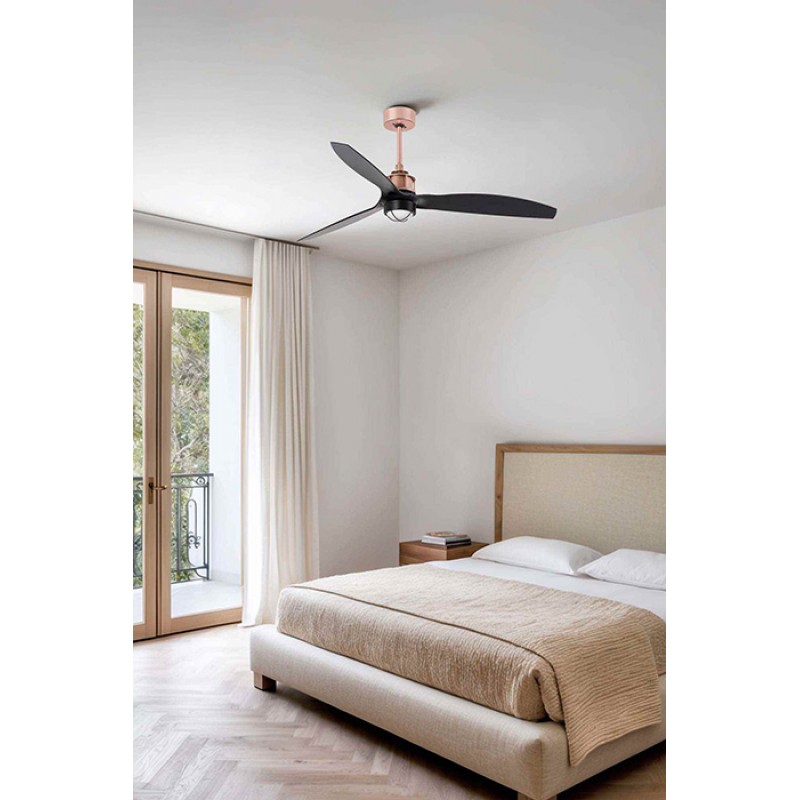Люстра-вентилятор Faro 33418WW-10 Just Fan M 1280mm Copper 3P Black 17W 3000K Wiz