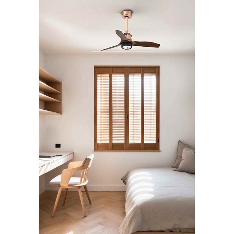Люстра-вентилятор Faro 33423-10 JUST FAN XS LED Copper/wood fan 81cm, 16 Вт, 709 лм, 3000K