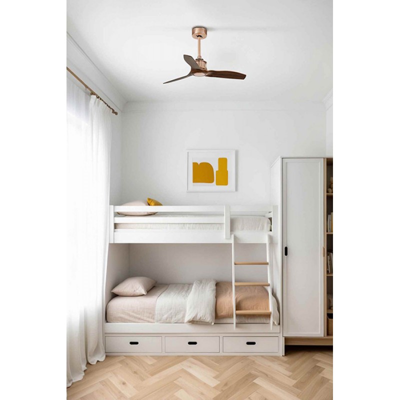 Потолочный вентилятор Faro 33423 JUST FAN XS Copper/wood fan 81cm