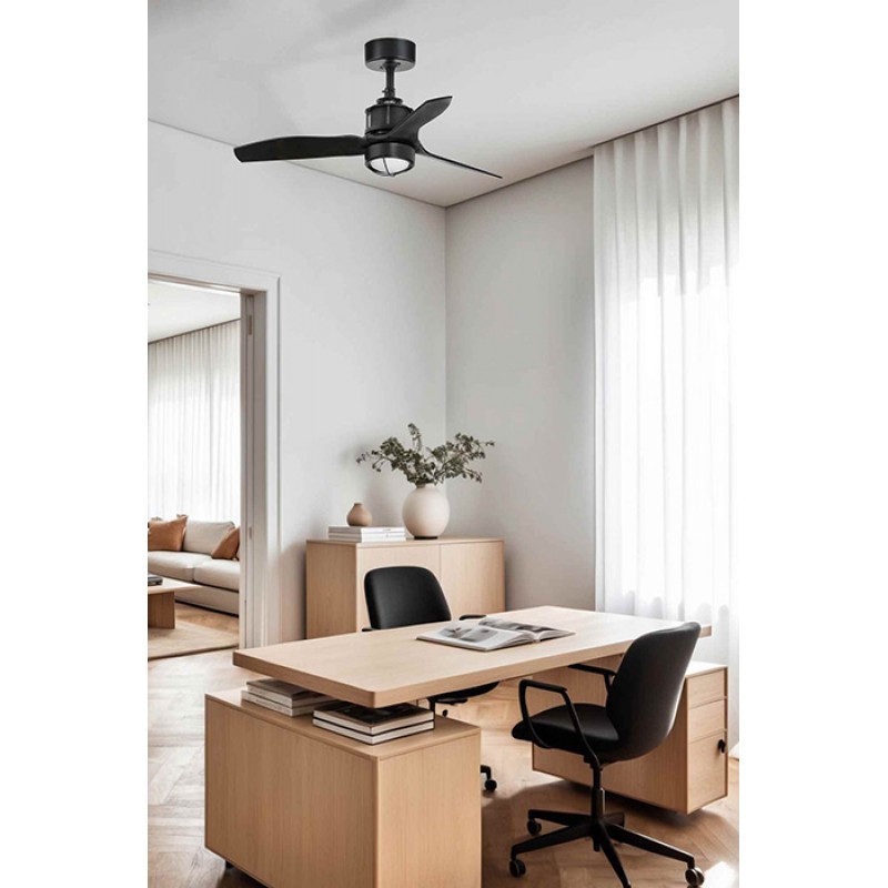 Люстра-вентилятор Faro 33424-10 JUST FAN XS LED Matt black fan DC81cm, 16 Вт, 709 лм, 3000K