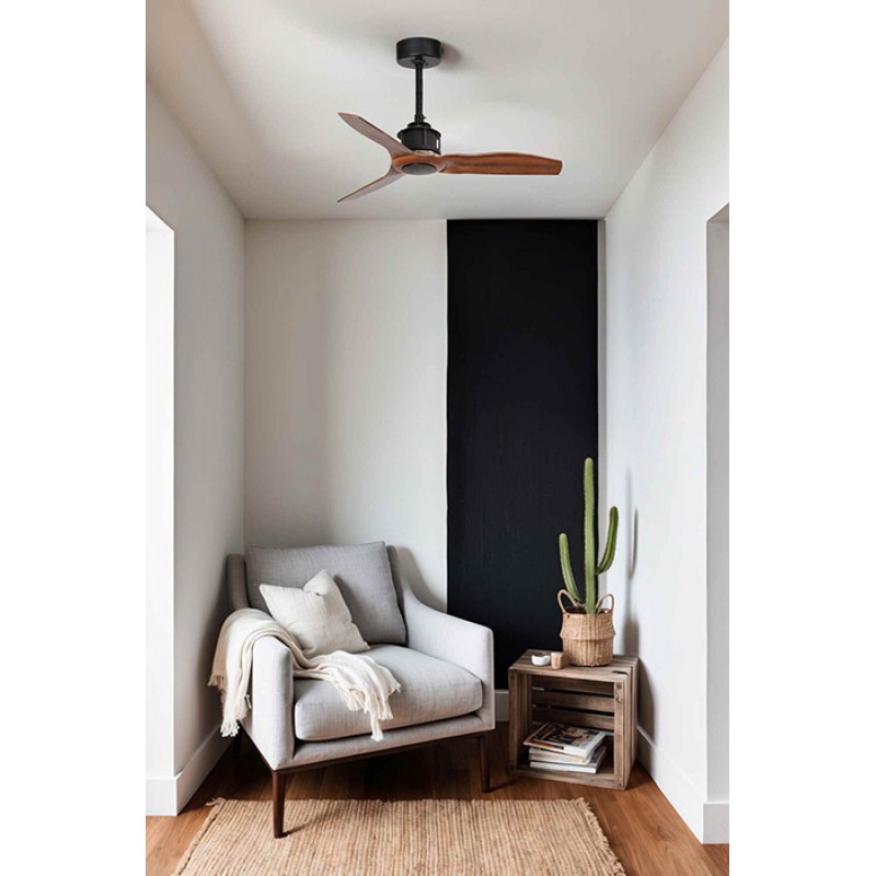 Потолочный вентилятор Faro 33425 JUST FAN XS Black/wood fan 81cm
