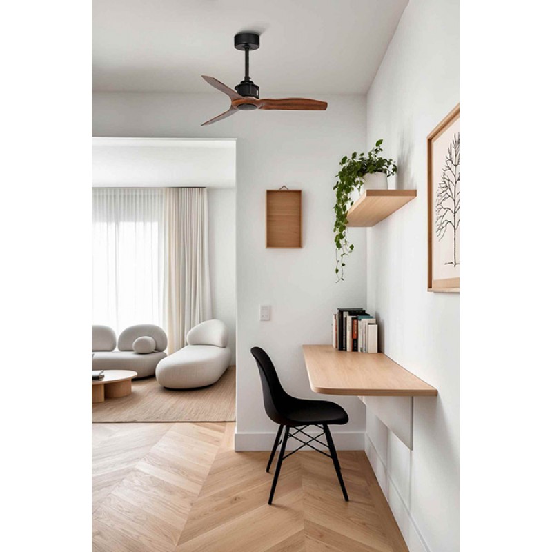 Потолочный вентилятор Faro 33425WW Just Fan S 810mm Black Blades Wood Wiz