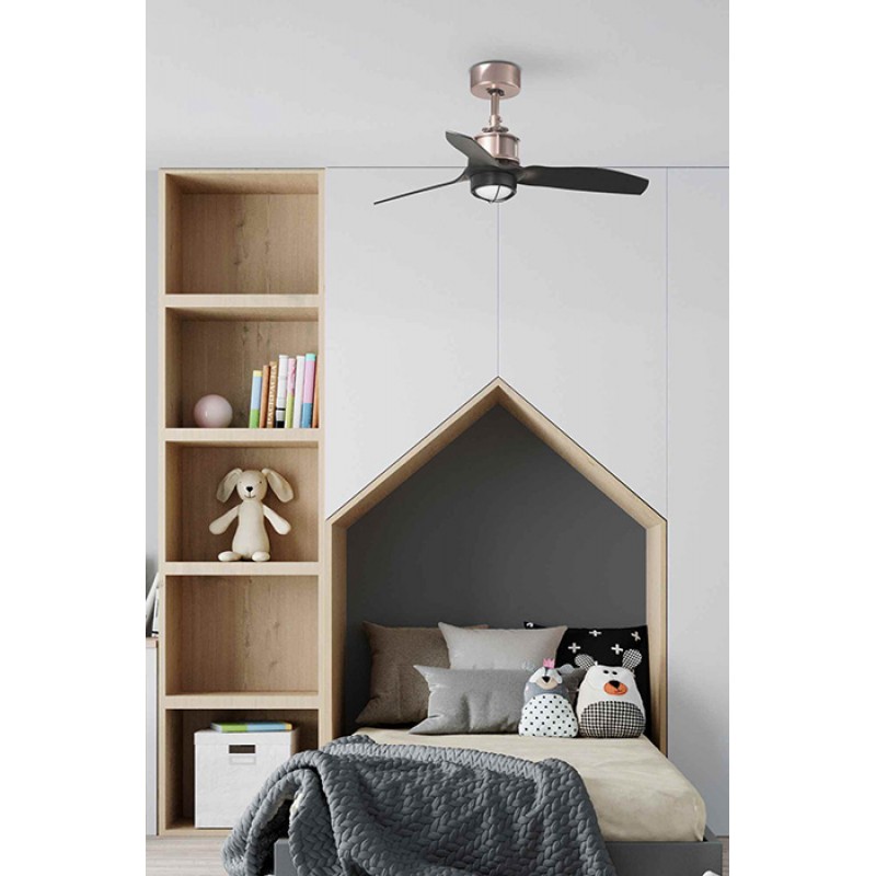 Люстра-вентилятор Faro 33427-10 JUST FAN XS LED Copper/black fan 81cm, 16 Вт, 709 лм, 3000K
