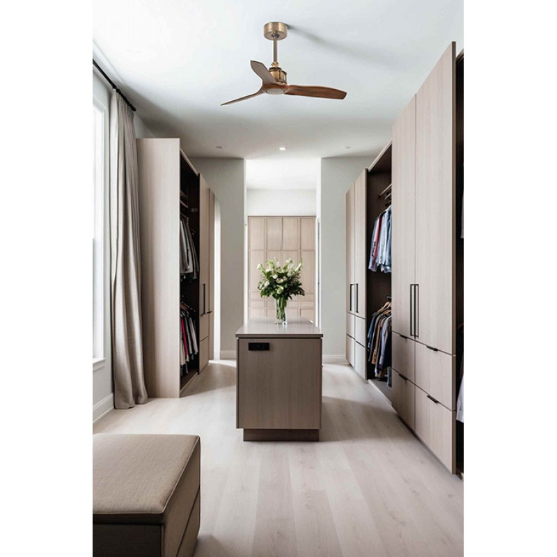 Потолочный вентилятор Faro 33428 JUST FAN XS Old gold/wood fan 81cm