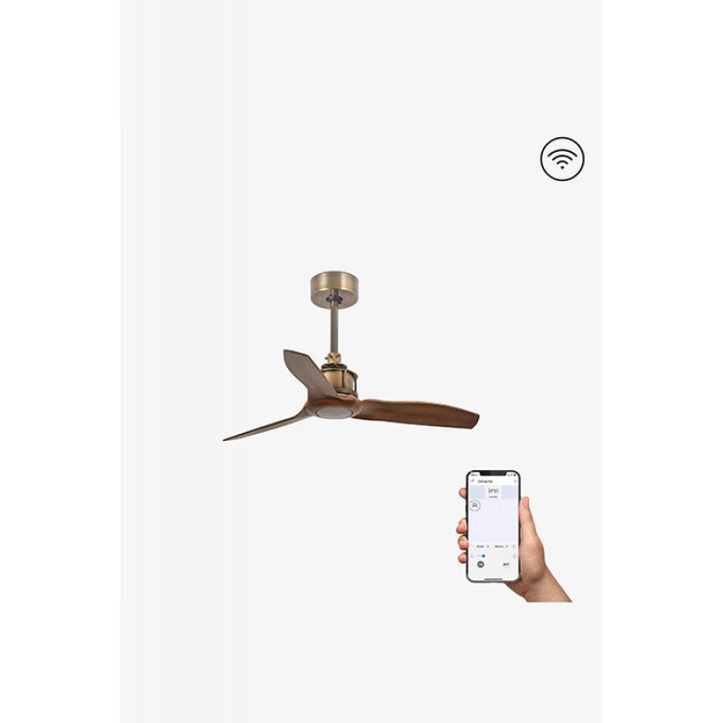 Потолочный вентилятор Faro 33428WW Just Fan S 810mm Gold Old 3 Blades Wood Wiz